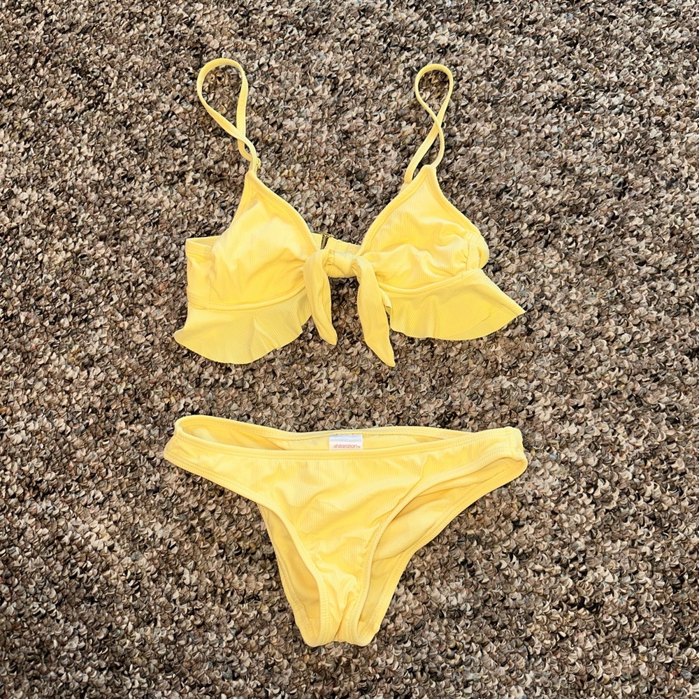 Ribbed Knit Flutter Bikini Set - image 2